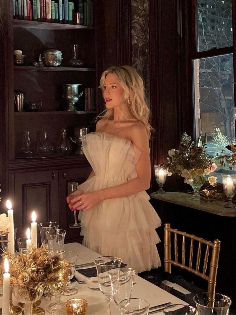 the latest scoop - mable organza tube ruffle mini dress in cream